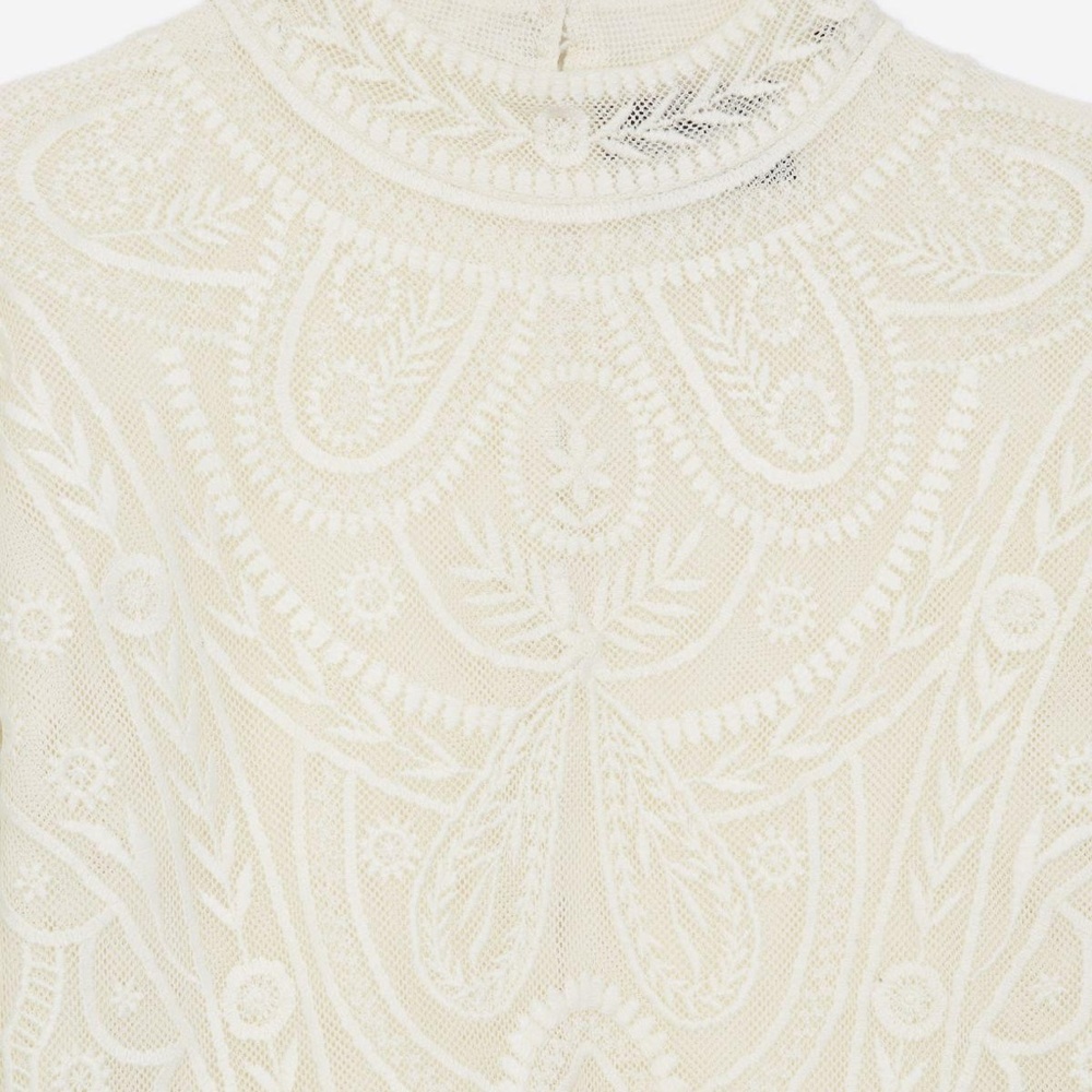 The Kooples Ecru Lace Top high neck - NWT  size M - Picture 3 of 7